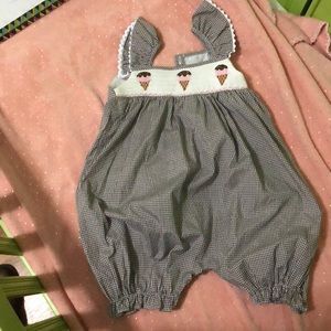 Smock Monkey bubble romper 4t